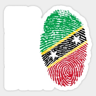 Saint Kitts and Nevis Roots Flag Fingerprint Sticker